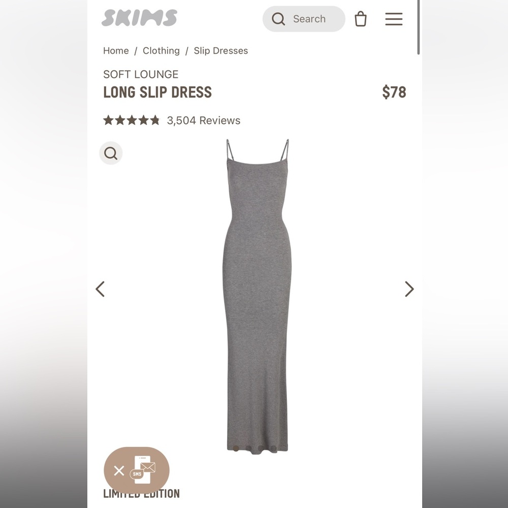 Skims long slip dress